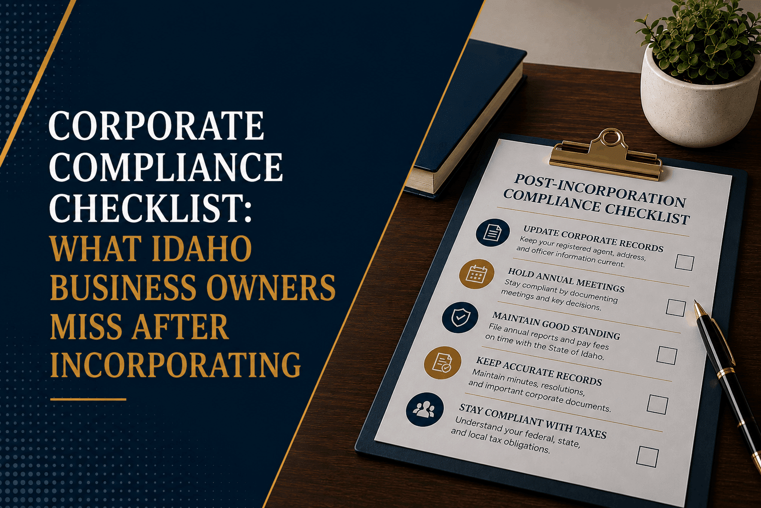 Post incorporation compliance checklist