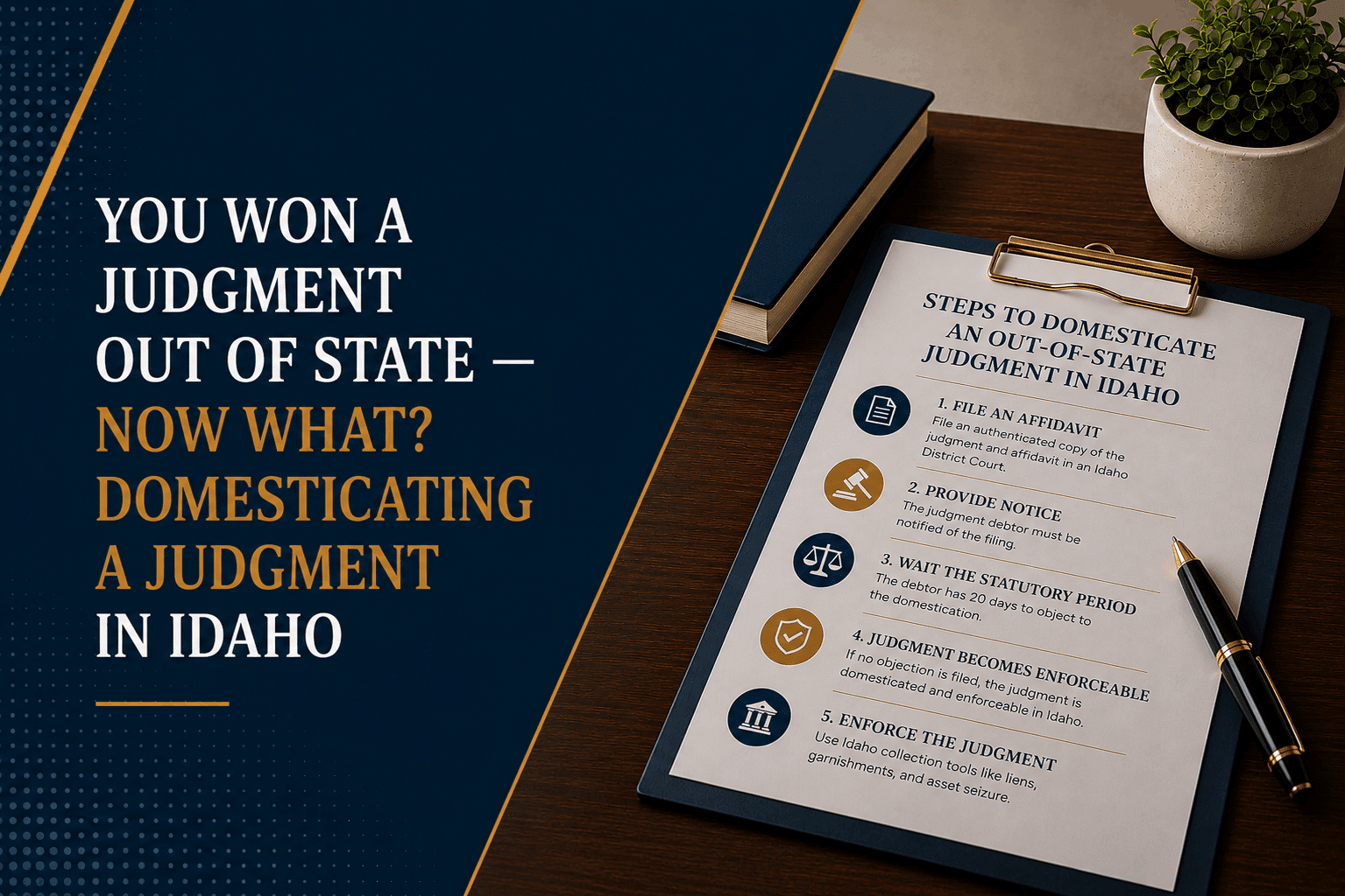 Steps to Domesticate an out of state judgement in idaho